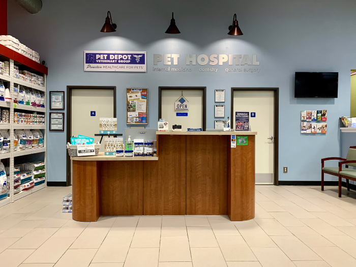Vet reception desk